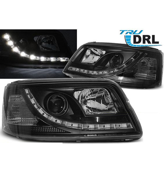 LED prednja svjetla True DRL (crna) / VW T5 (2003-2009), LPVWJ9