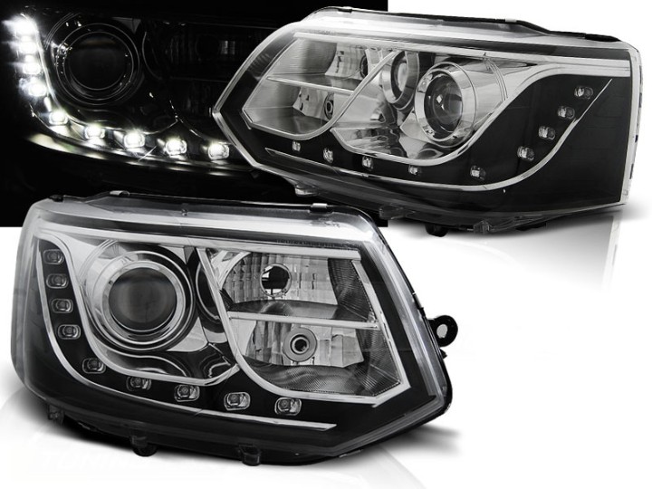 LED prednja svjetla True DRL (crna) / VW T5 (2010-2015), LPVWG1