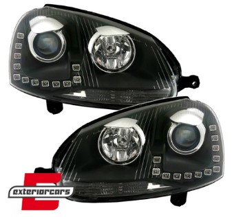 LED prednja svjetla TrueDRL (crna) / Volkswagen Golf 5 (2003-2008), LPVWM6