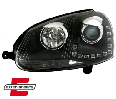 LED prednja svjetla TrueDRL (crna) / Volkswagen Golf 5 (2003-2008), LPVWM6