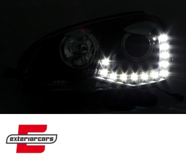 LED prednja svjetla TrueDRL (crna) / Volkswagen Golf 5 (2003-2008), LPVWM6