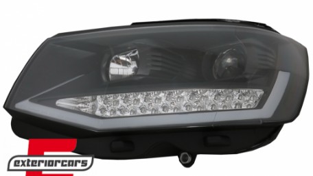 LED prednja svjetla TubeLight dizajn (crna/chrome) / VW T6 (2015-2019), LPVWR0