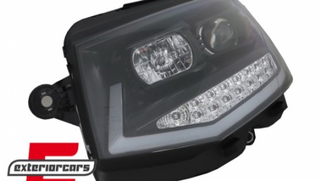 LED prednja svjetla TubeLight dizajn (crna/chrome) / VW T6 (2015-2019), LPVWR0