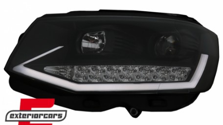 LED prednja svjetla TubeLight dizajn (crna/chrome) / VW T6 (2015-2019), LPVWR0