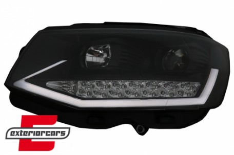 LED prednja svjetla TubeLight dizajn (crna/chrome) / VW T6 (2015-2019), LPVWR0