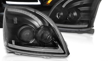 LED prednja svjetla TubeLight SEQ (crna) / Toyota Land Cruiser FJ120 (2003-2009), LPTO38