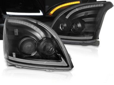 LED prednja svjetla TubeLight SEQ (crna) / Toyota Land Cruiser FJ120 (2003-2009), LPTO38