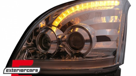 LED prednja svjetla TubeLight SEQ žmigavci (chrome) / 
Toyota Land Cruiser FJ120 (2003-2009), LPTO37