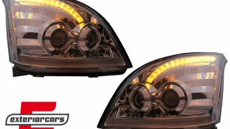LED prednja svjetla TubeLight SEQ žmigavci (chrome) / Toyota Land Cruiser FJ120 (2003-2009), LPTO37
