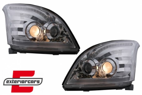 LED prednja svjetla TubeLight SEQ žmigavci (chrome) / Toyota Land Cruiser FJ120 (2003-2009), LPTO37