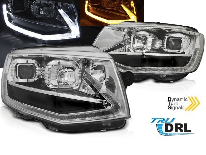 LED prednja svjetla TubeLight SEQ žmigavci (chrome) / Volkswagen T6 (2015-2019), LPVWT3