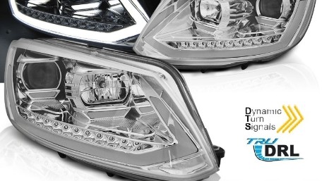LED prednja svjetla TubeLight SEQ žmigavci (chrome) / Volkswagen Touran (08.2010-2015), LPVWS3