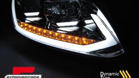 LED prednja svjetla TubeLight SEQ žmigavci (chrome) / Volkswagen Touran (08.2010-2015), LPVWS3