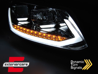 LED prednja svjetla TubeLight SEQ žmigavci (chrome) / Volkswagen Touran (08.2010-2015), LPVWS3