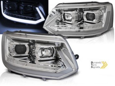 LED prednja svjetla TubeLight SEQ žmigavci (chrome) / VW T5.1 (2010-2015), LPVWR6