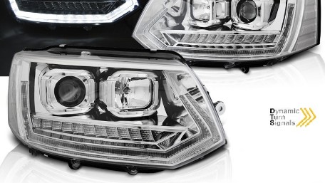 LED prednja svjetla TubeLight SEQ žmigavci (chrome) / VW T5.1 (2010-2015), LPVWS5
