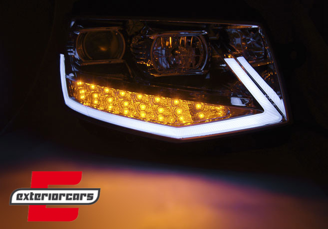 LED prednja svjetla TubeLight SEQ žmigavci (chrome) / VW T6 (2015-2019), LPVWR8