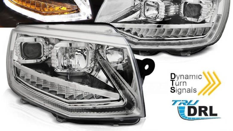 LED prednja svjetla TubeLight SEQ žmigavci (chrome) / VW T6 (2015-2019), LPVWS7