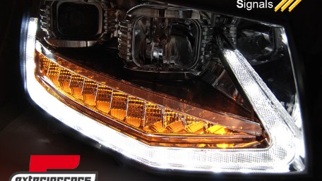LED prednja svjetla TubeLight SEQ žmigavci (chrome) / VW T6 (2015-2019), LPVWS7
