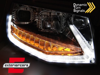 LED prednja svjetla TubeLight SEQ žmigavci (chrome) / VW T6 (2015-2019), LPVWS7