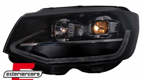 LED prednja svjetla TubeLight SEQ žmigavci (crna) / Volkswagen T6 (2015-2019), LPVWT4