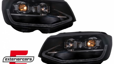 LED prednja svjetla TubeLight SEQ žmigavci (crna) / Volkswagen T6 (2015-2019), LPVWT4
