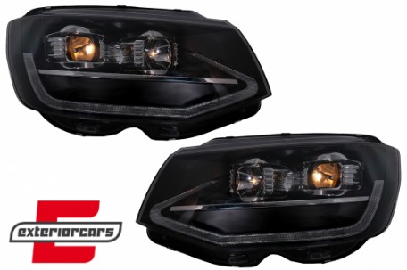 LED prednja svjetla TubeLight SEQ žmigavci (crna) / Volkswagen T6 (2015-2019), LPVWT4