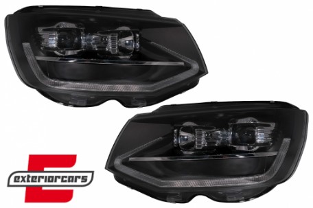 LED prednja svjetla TubeLight SEQ žmigavci (crna) / Volkswagen T6 (2015-2019), LPVWT4