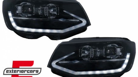 LED prednja svjetla TubeLight SEQ žmigavci (crna) / Volkswagen T6 (2015-2019), LPVWT4