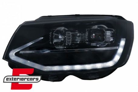 LED prednja svjetla TubeLight SEQ žmigavci (crna) / Volkswagen T6 (2015-2019), LPVWT4