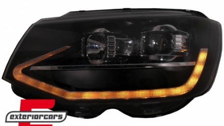 LED prednja svjetla TubeLight SEQ žmigavci (crna) / Volkswagen T6 (2015-2019), LPVWT4