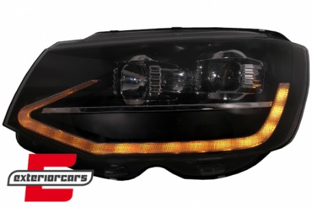 LED prednja svjetla TubeLight SEQ žmigavci (crna) / Volkswagen T6 (2015-2019), LPVWT4