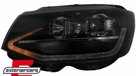 LED prednja svjetla TubeLight SEQ žmigavci (crna) / Volkswagen T6 (2015-2019), LPVWT4