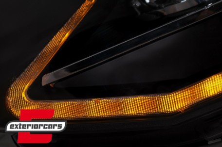 LED prednja svjetla TubeLight SEQ žmigavci (crna) / Volkswagen T6 (2015-2019), LPVWT4