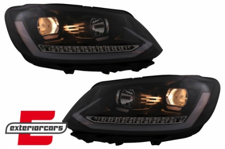 LED prednja svjetla TubeLight SEQ žmigavci (crna) / Volkswagen Touran (08.2010-2015), LPVWS4