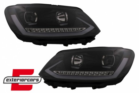 LED prednja svjetla TubeLight SEQ žmigavci (crna) / Volkswagen Touran (08.2010-2015), LPVWS4