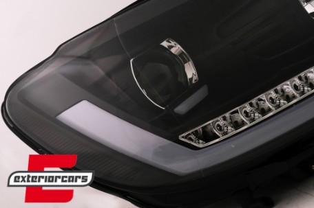 LED prednja svjetla TubeLight SEQ žmigavci (crna) / Volkswagen Touran (08.2010-2015), LPVWS4