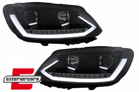LED prednja svjetla TubeLight SEQ žmigavci (crna) / Volkswagen Touran (08.2010-2015), LPVWS4