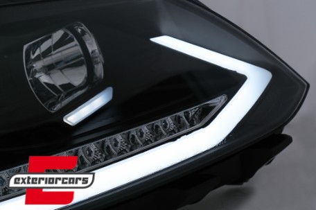 LED prednja svjetla TubeLight SEQ žmigavci (crna) / Volkswagen Touran (08.2010-2015), LPVWS4