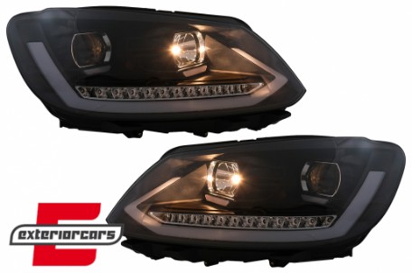 LED prednja svjetla TubeLight SEQ žmigavci (crna) / Volkswagen Touran (08.2010-2015), LPVWS4