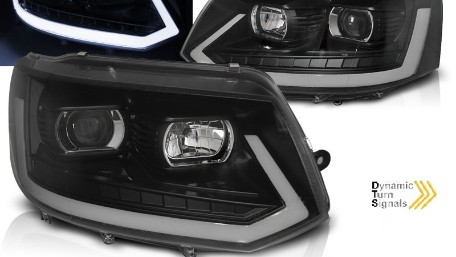 LED prednja svjetla TubeLight SEQ žmigavci (crna) / VW T5.1 (2010-2015), LPVWR7
