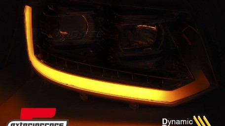 LED prednja svjetla TubeLight SEQ žmigavci (crna) / VW T5.1 (2010-2015), LPVWR7