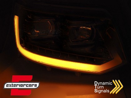 LED prednja svjetla TubeLight SEQ žmigavci (crna) / VW T5.1 (2010-2015), LPVWR7