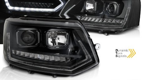 LED prednja svjetla TubeLight SEQ žmigavci (crna) / VW T5.1 (2010-2015), LPVWS6