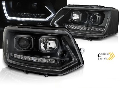 LED prednja svjetla TubeLight SEQ žmigavci (crna) / VW T5.1 (2010-2015), LPVWS6