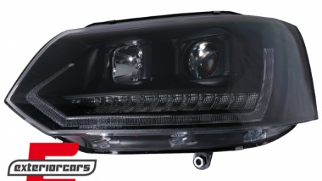 LED prednja svjetla TubeLight SEQ žmigavci (crna) / VW T5.1 (2010-2015), LPVWS6