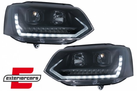 LED prednja svjetla TubeLight SEQ žmigavci (crna) / VW T5.1 (2010-2015), LPVWS6