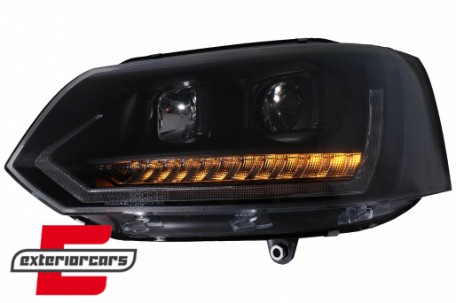LED prednja svjetla TubeLight SEQ žmigavci (crna) / VW T5.1 (2010-2015), LPVWS6