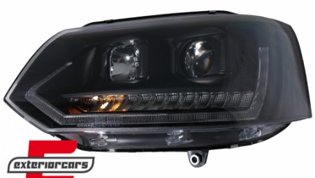 LED prednja svjetla TubeLight SEQ žmigavci (crna) / VW T5.1 (2010-2015), LPVWS6