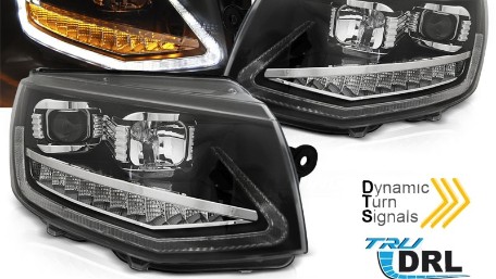 LED prednja svjetla TubeLight SEQ žmigavci (crna) / VW T6 (2015-2019), LPVWS8